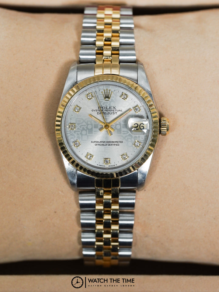 Rolex Datejust 31 68273 Silver Jubilee Diamond  Stainless Steel Yellow Gold - 1993