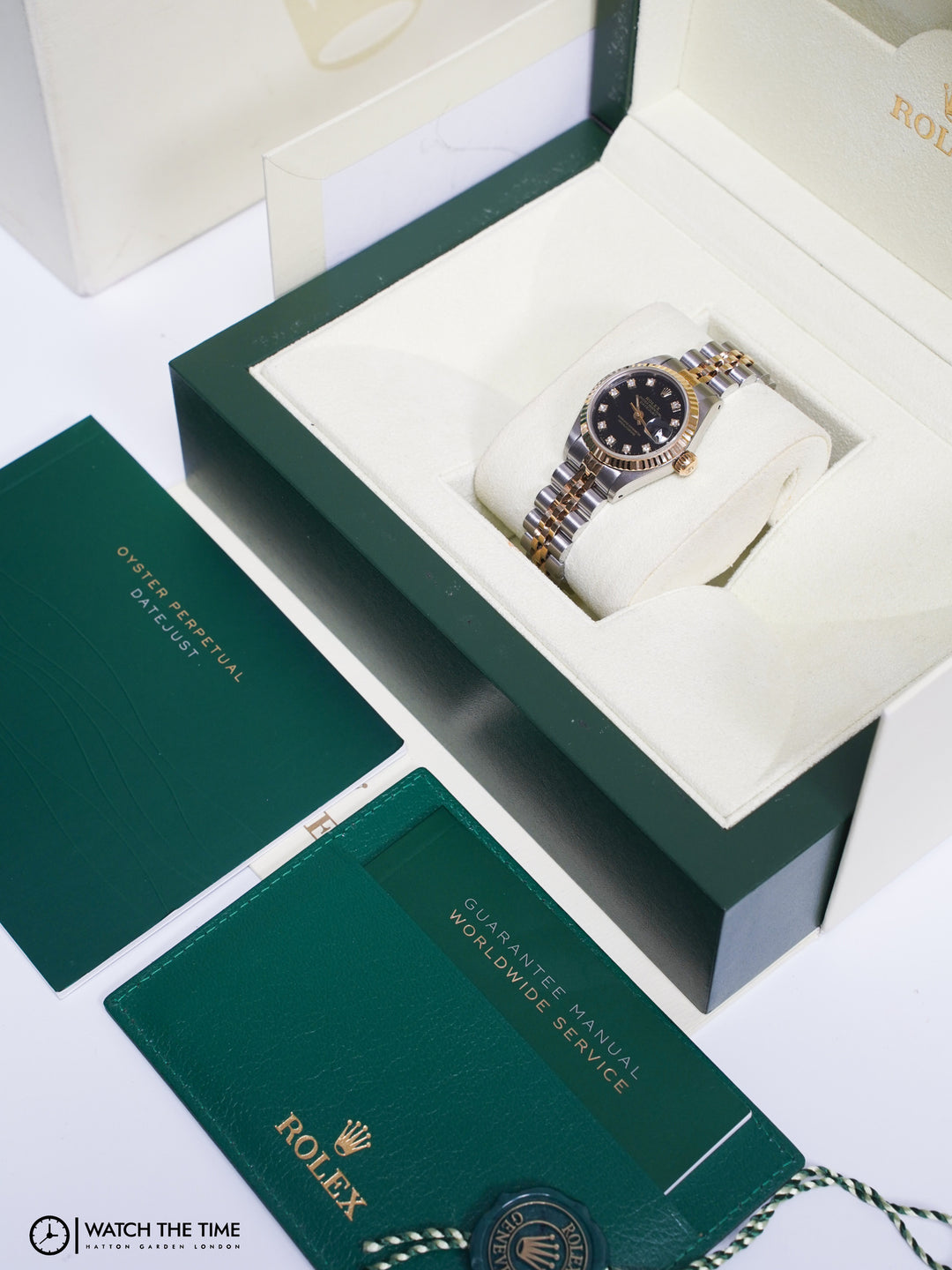 Rolex Datejust 26 68273 Black Diamond Stainless Steel & Yellow Gold