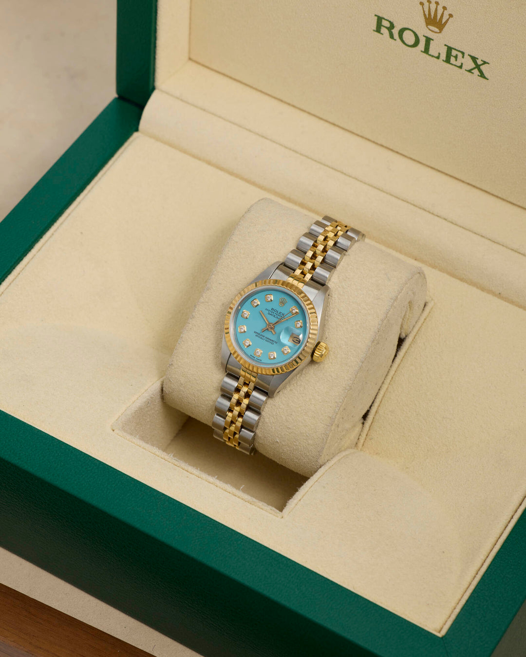 Rolex Datejust 26 Turquoise Diamond Dot Stainless Steel Yellow Gold 1986 - 69173