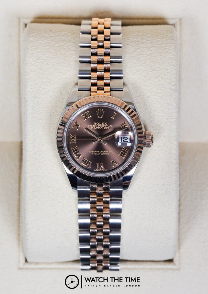 Rolex Datejust 28 279171 Chocolate Roman Dial Stainless Steel & Rose Gold - 2018