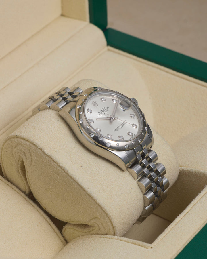Rolex Datejust 31 Silver Diamond Dot Stainless Steel 2014 - 178344