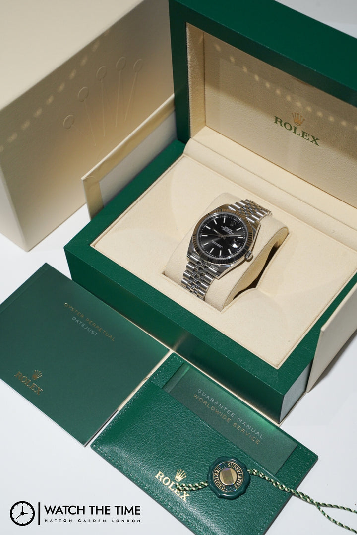 Rolex Datejust Black Baton Stainless Steel 41mm - 126334