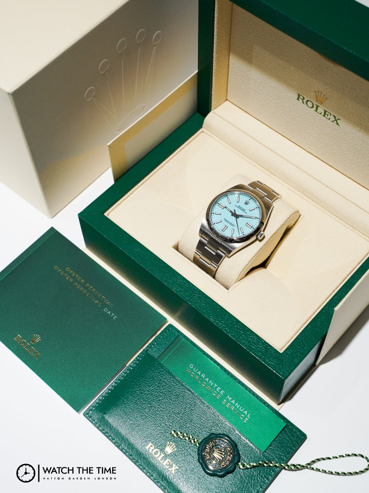 Rolex Oyster Perpetual Tiffany Stainless Steel 41 mm -124300