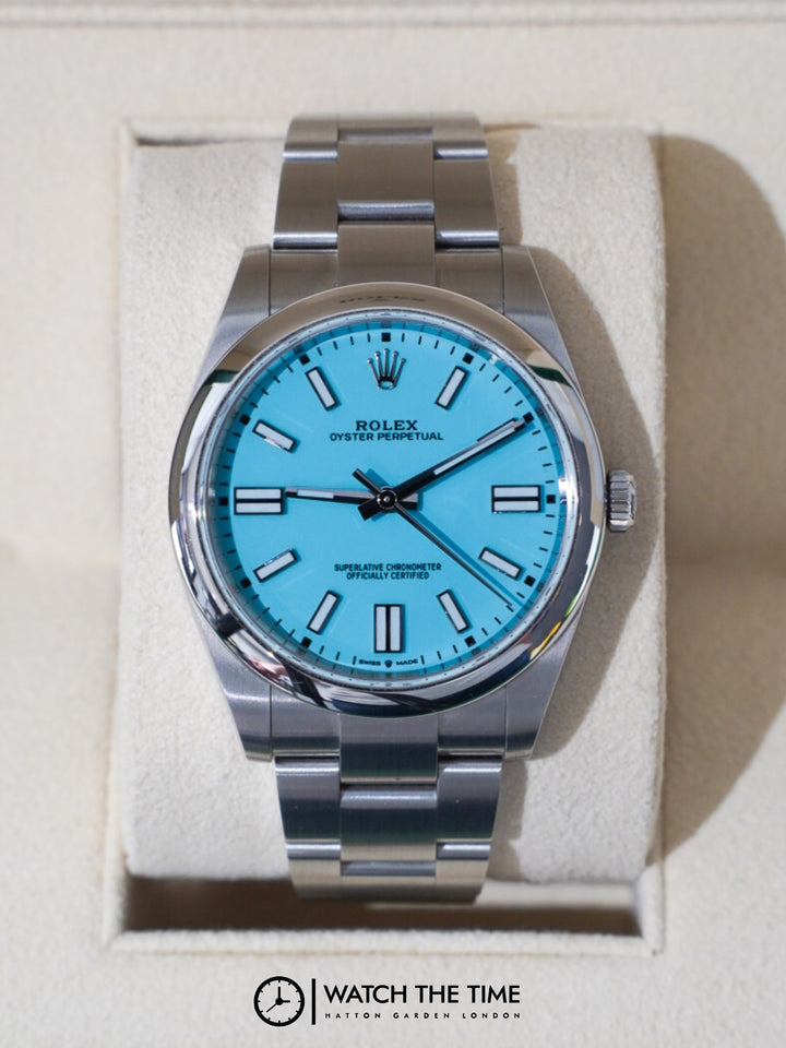 Rolex Oyster Perpetual Tiffany Stainless Steel 41 mm -124300